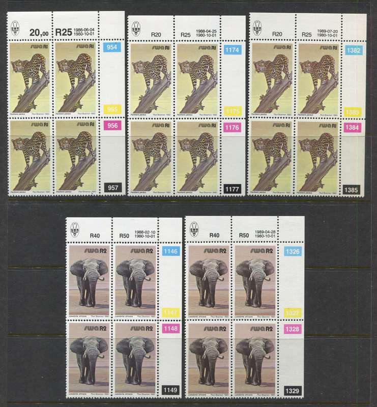 SWA - Control Strips/Blocks - All Reprints and Additional Values And There Reprints - 1980/89 - MNH