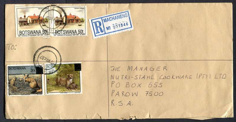 Botswana - "Maxi" Size Registered Cover
