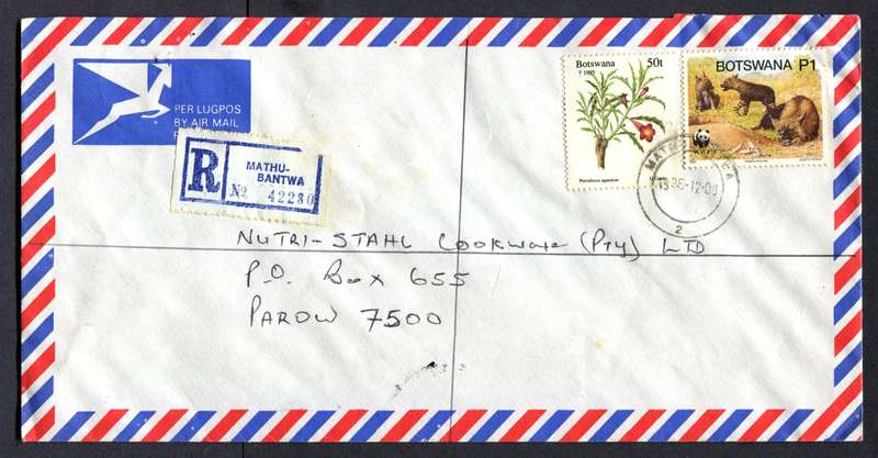 Botswana - "Maxi" Size Registered Cover