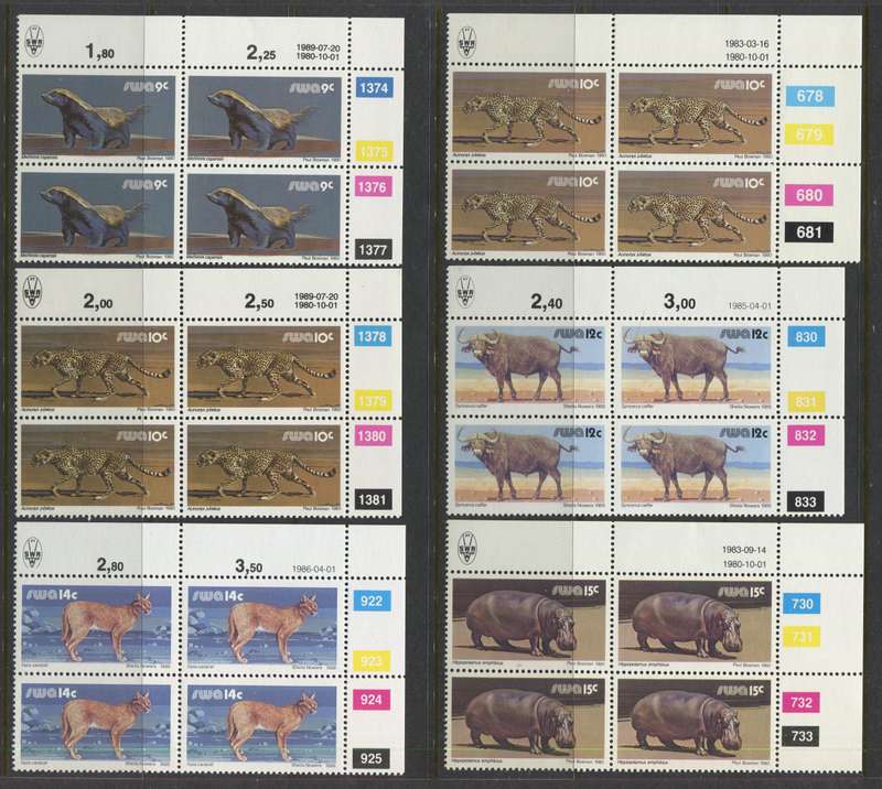 SWA - Control Strips/Blocks - All Reprints and Additional Values And There Reprints - 1980/89 - MNH