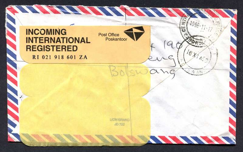 Botswana - Small Size Registered Cover