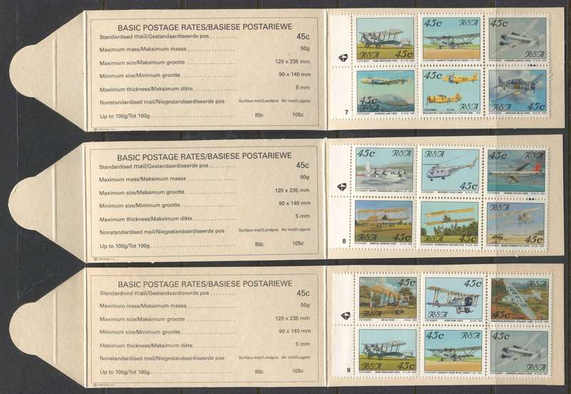 RSA - Set of 10 Booklets - Rates With Outer Frame - 1993 - MNH