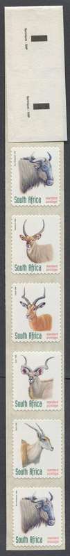 RSA - Strip Of 10 - 1998/9 - MNH - One Hinge Mark On Backing