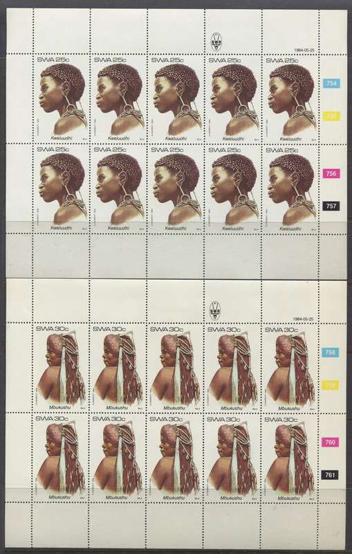SWA - Set of 4 Full Sheets of 10 - 1984 - MNH