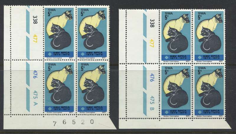 SWA - Set of 2 Control Blocks Of 4 - 1972 - MNH