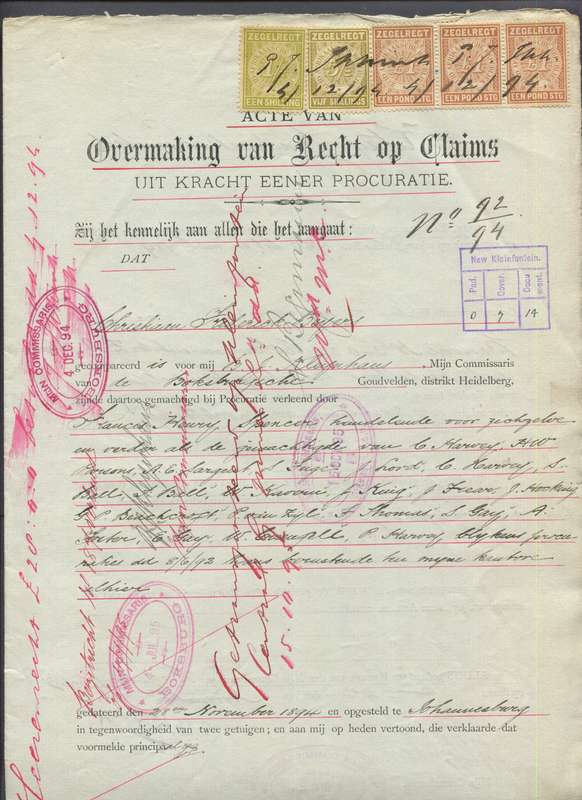Transvaal - 3 Documents in Document Cover - Mining