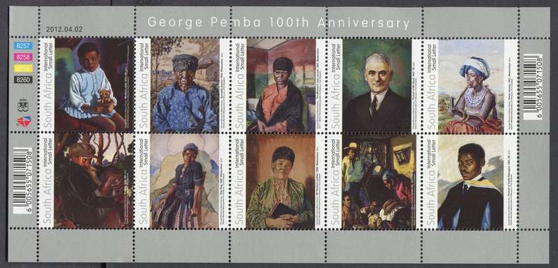 RSA - Sheet of 10 - 2012 - MNH
