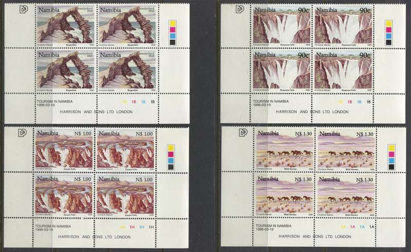 Namibia - Set of 4 Control Blocks of 4 - 1996 - MNH