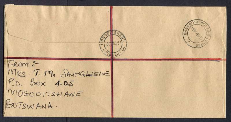 Botswana - "Maxi" Size Registered Cover