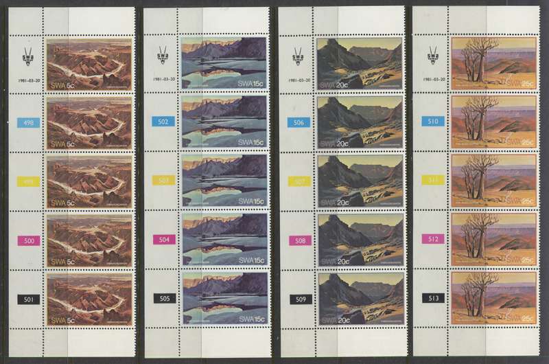 SWA - Set of 4 Control Strips Of 5 - 1981 - MNH