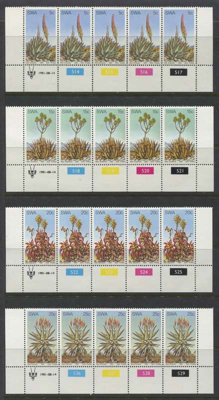SWA - Set of 4 Control Strips Of 5 - 1981 - MNH