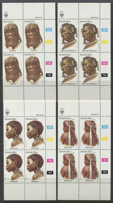 SWA - Set of 4 Control Blocks Of 4 - 1984 - MNH