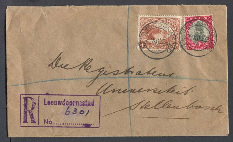 Union of SA - Registered Cover