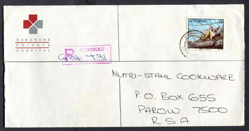 Botswana - "Maxi" Size Registered Cover