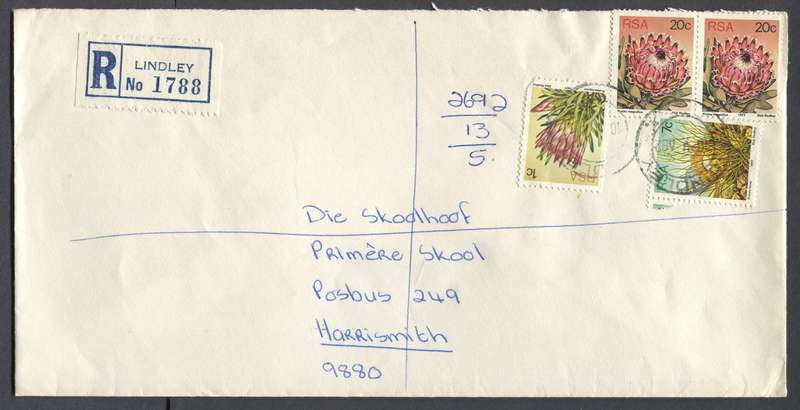 RSA - Cover Registered At Lindley Post Office