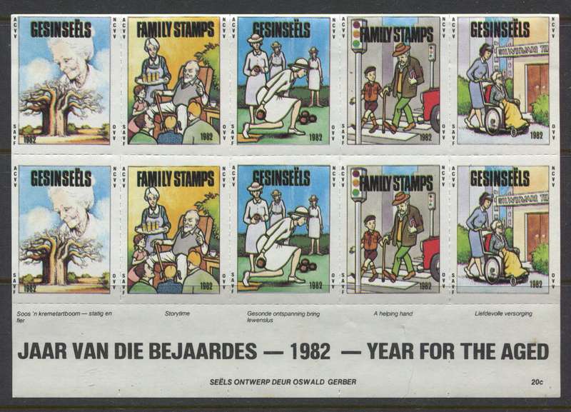 RSA - Family Stamps - Sheet of 10 - 1982 - MNH