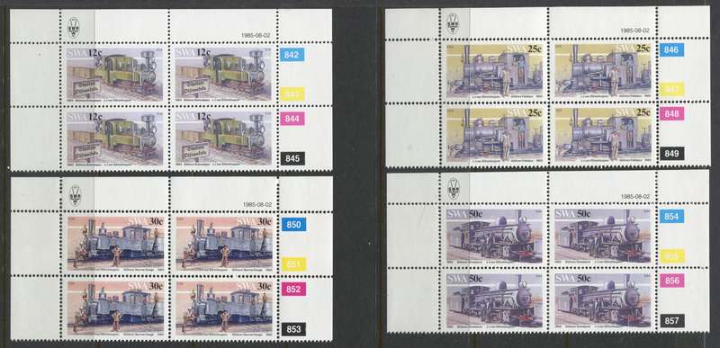 SWA - Set of 4 Control Blocks Of 4 - 1985 - MNH