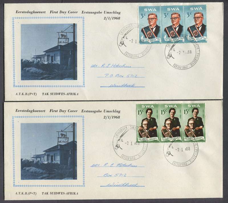 SWA -  2 X FDC's - 1968