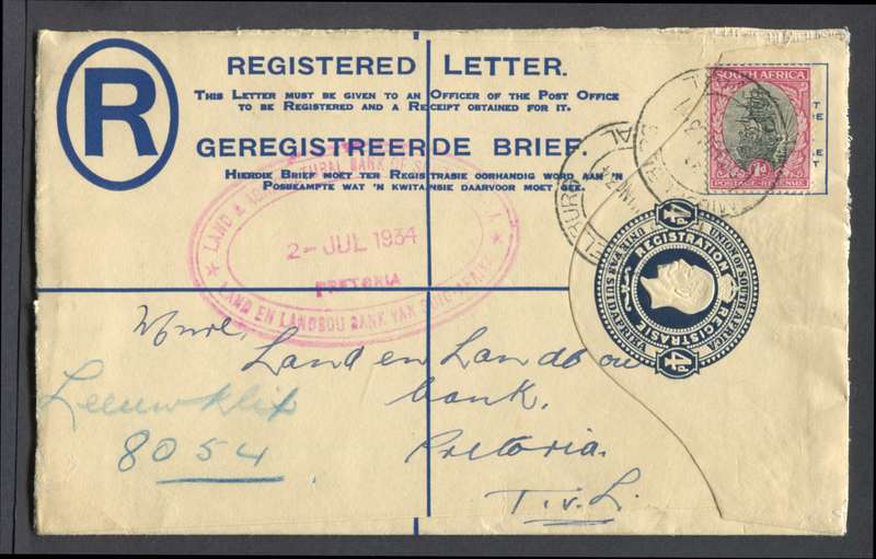 Union of SA - Registered Cover