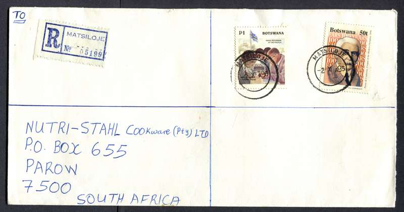 Botswana - "Maxi" Size Registered Cover