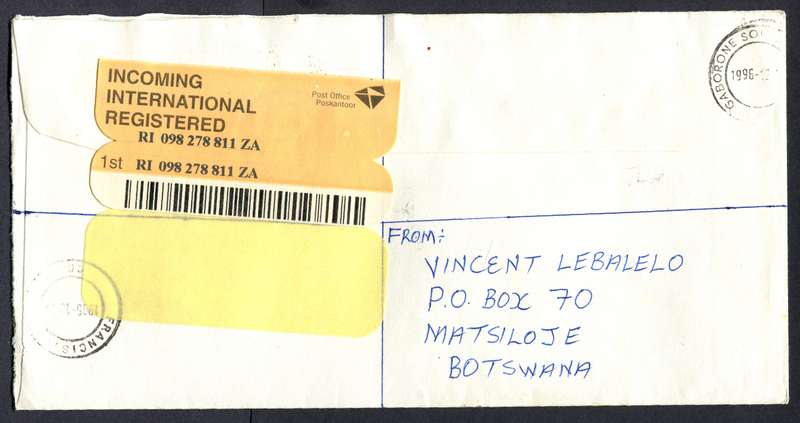 Botswana - "Maxi" Size Registered Cover