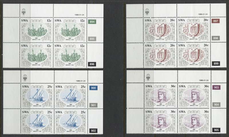 SWA - Set of 4 Control Blocks Of 4 - 1986 - MNH