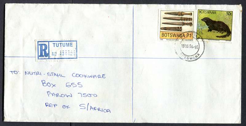 Botswana - "Maxi" Size Registered Cover