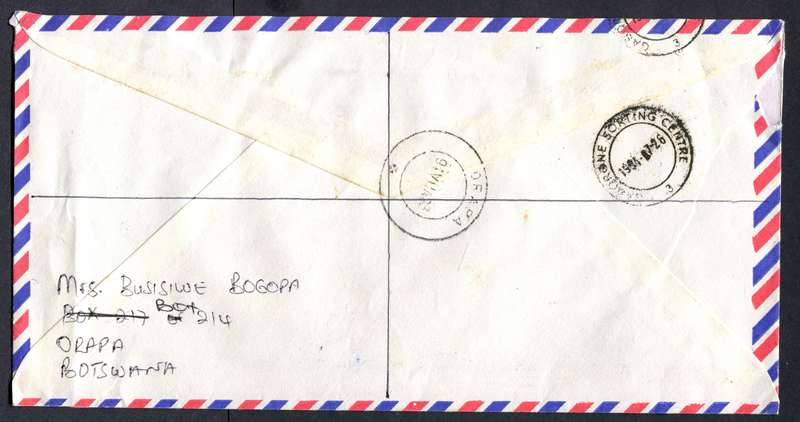 Botswana - "Maxi" Size Registered Cover