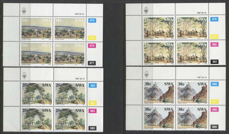 SWA - Set of 4 Control Blocks Of 4 - 1987- MNH