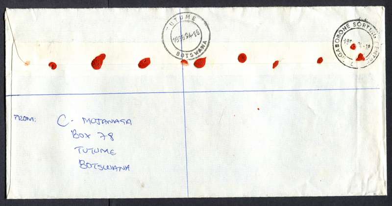 Botswana - "Maxi" Size Registered Cover