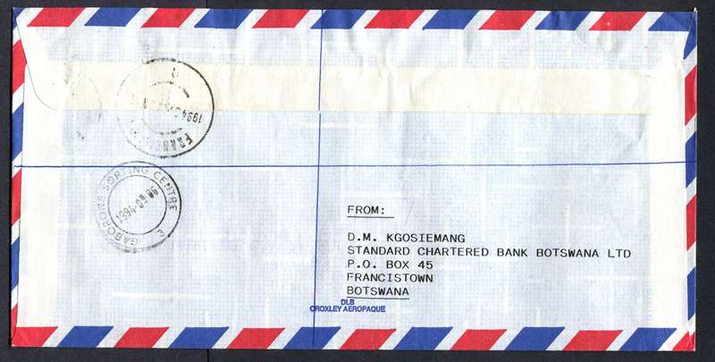 Botswana - "Maxi" Size Registered Cover