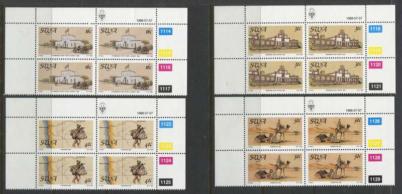 SWA - Set of 4 Control Blocks Of 4 - 1988- MNH