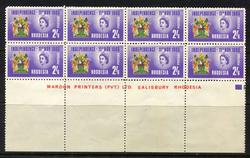 Rhodesia - Imprint Block of 8 - 1965 - MNH