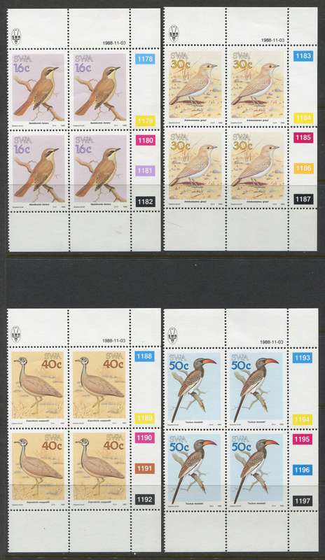SWA - Set of 4 Control Blocks Of 4 - 1988- MNH