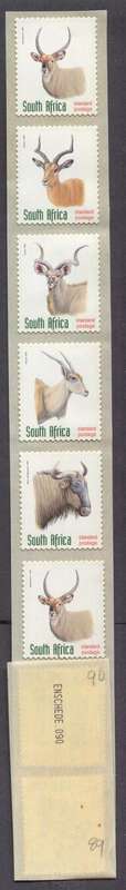 RSA - Strip Of 10 - 1998/9 - MNH - One Hinge Mark On Backing