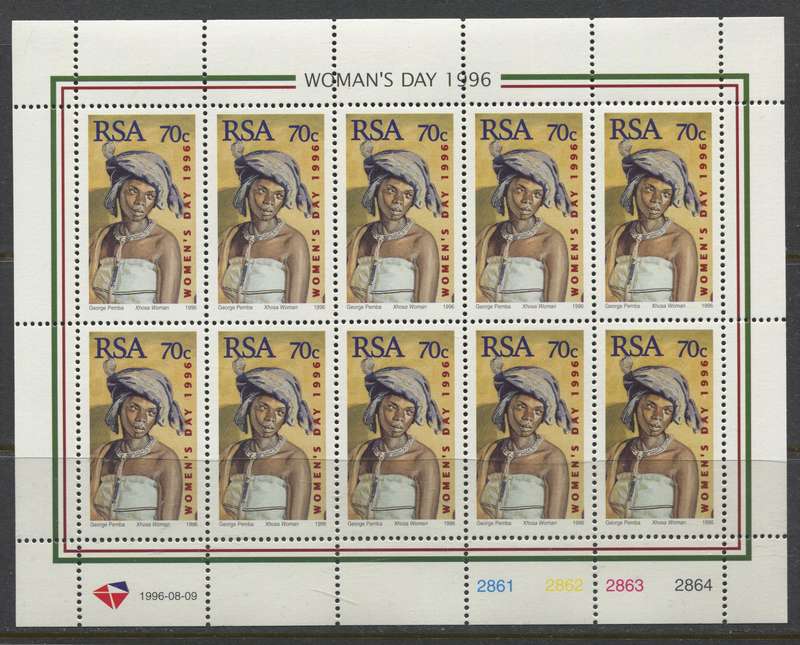 RSA - Sheet of 10 - 1996 - MNH