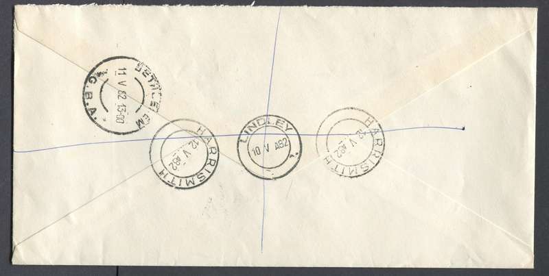 RSA - Cover Registered At Lindley Post Office