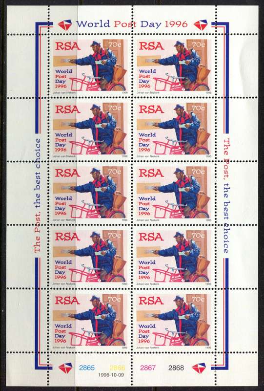 RSA - Sheet of 10 - 1996 - MNH