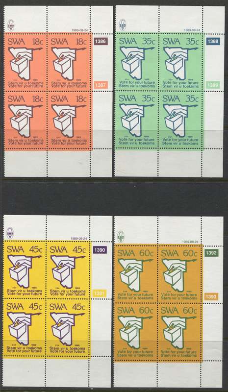 SWA - Set of 4 Control Blocks Of 4 - 1989- MNH