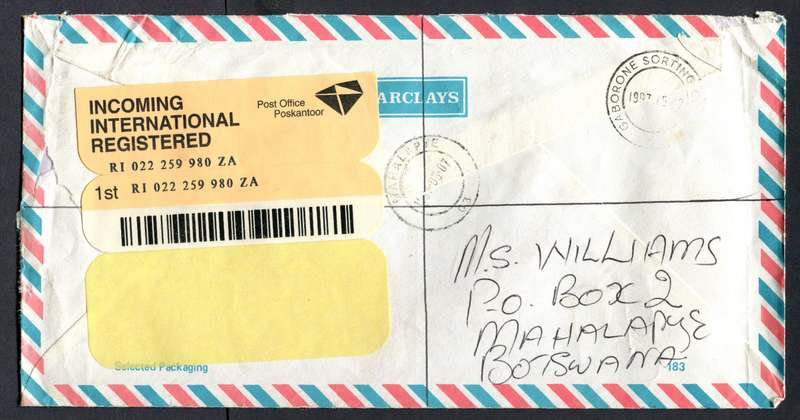 Botswana - "Maxi" Size Registered Cover
