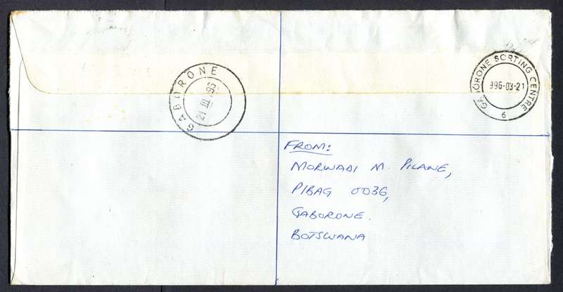 Botswana - "Maxi" Size Registered Cover