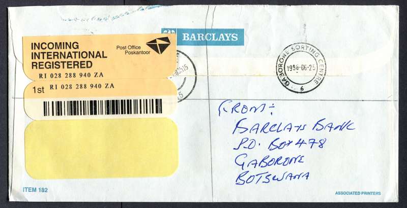 Botswana - "Maxi" Size Registered Cover