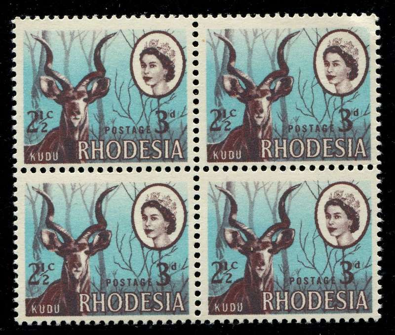 Rhodesia - Offset on Gummed Side - Block of 4 - 1967 - MNH