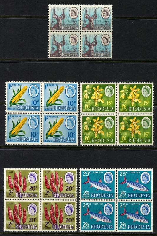 Rhodesia - Set of 5 Blocks of 4 - 1967 - MNH
