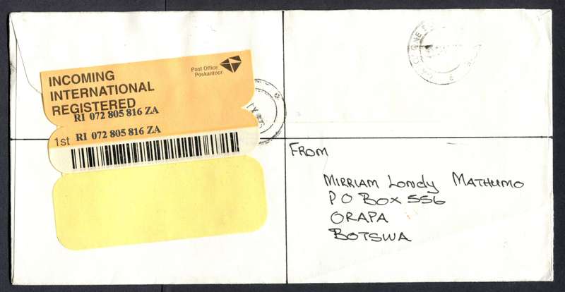 Botswana - "Maxi" Size Registered Cover
