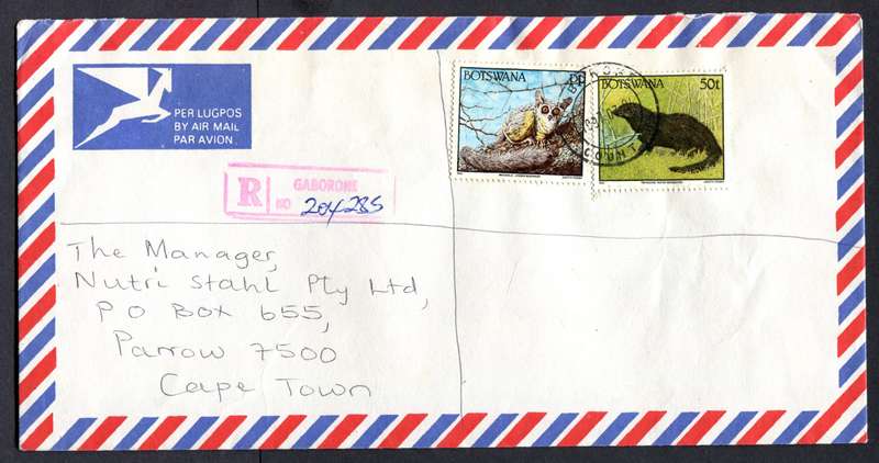Botswana - "Maxi" Size Registered Cover