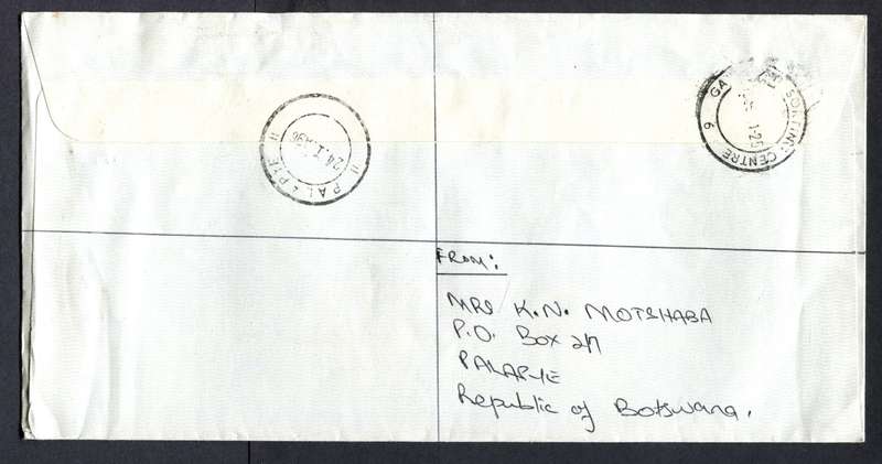 Botswana - "Maxi" Size Registered Cover