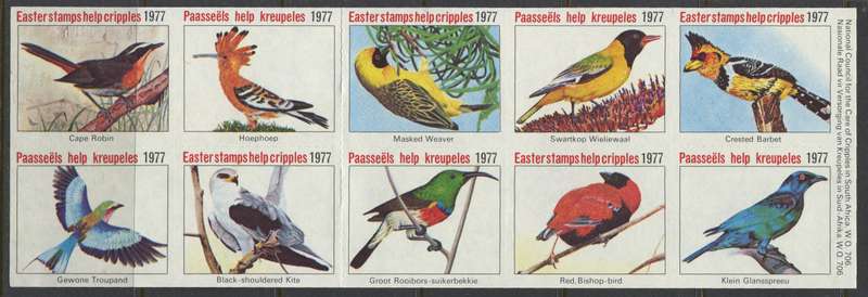 RSA - Easter Stamps - Sheet of 10 - 1977 - MNH