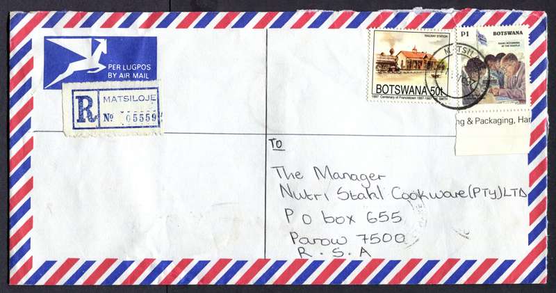 Botswana - "Maxi" Size Registered Cover