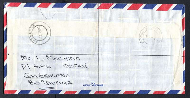 Botswana - "Maxi" Size Registered Cover
